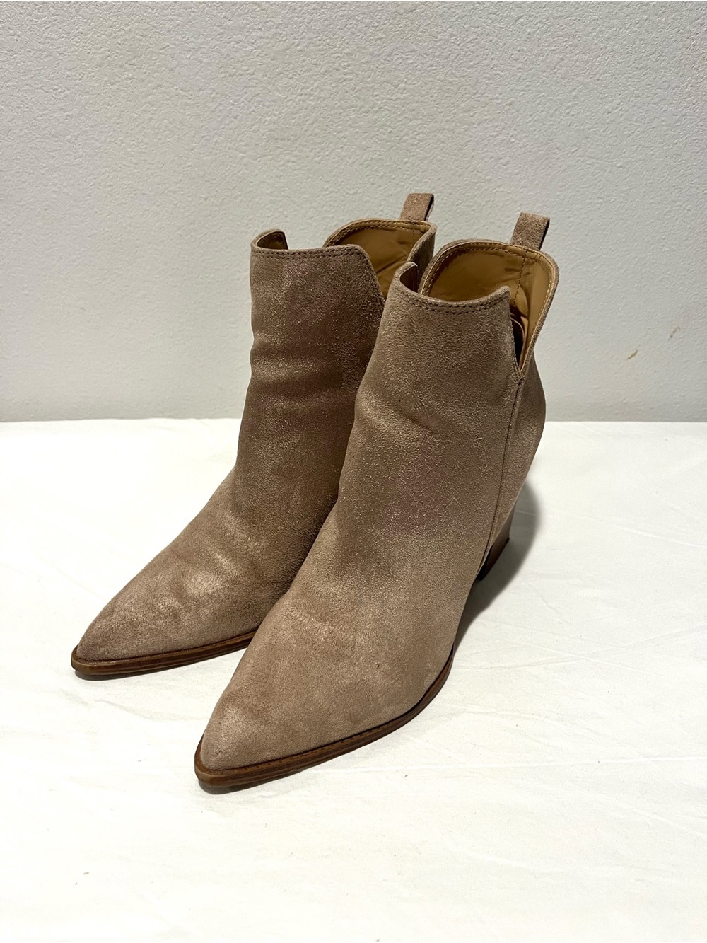 Nine West Taupe Suede Ankle Boots